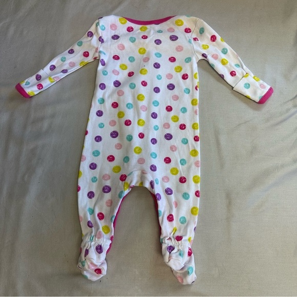 The Children's Place - White and Pink Footie Sleeper with Playful Polka Dots - Picture 4 of 4